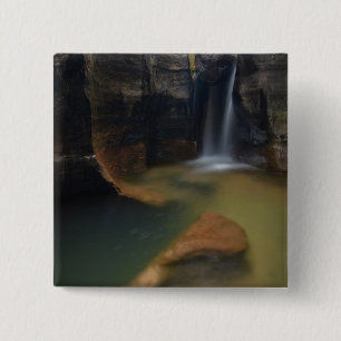 Bóton Quadrado 5.08cm EUA, Utah, Parque Nacional Zion. Keyhole Falls em