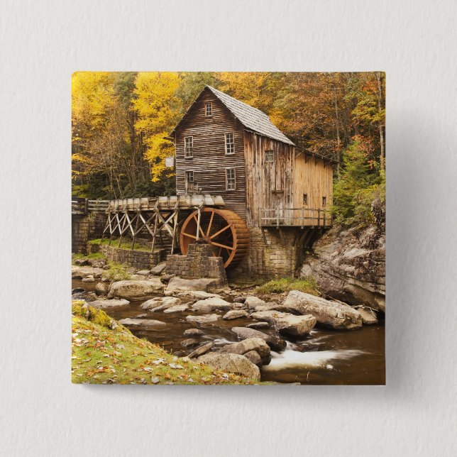 Bóton Quadrado 5.08cm EUA, Virginia Ocidental, Clifftop. Estado Babcock  (Frente)