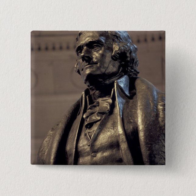 Bóton Quadrado 5.08cm EUA, Washington DC. Memorial Thomas Jefferson. (Frente)