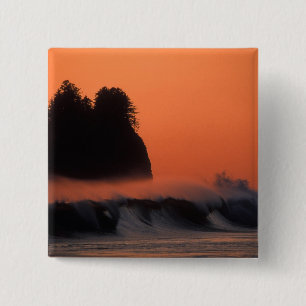 Bóton Quadrado 5.08cm EUA, Washington, Parque Nacional Olímpico, Mar
