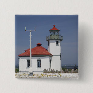 Bóton Quadrado 5.08cm EUA, Washington, Seattle, Farol Alki Point, 2