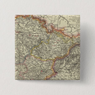 Bóton Quadrado 5.08cm Europa, Áustria, República Checa