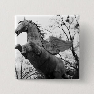 Bóton Quadrado 5.08cm Europa, Áustria, Salzburgo. Estátua de cavalo alad