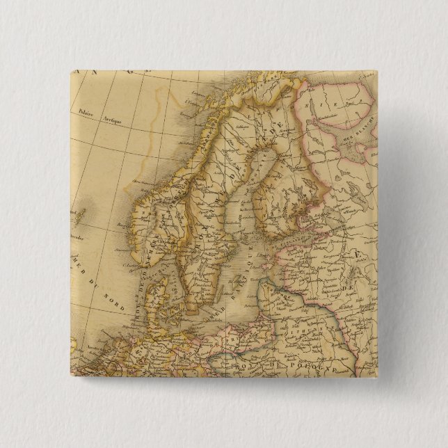 Bóton Quadrado 5.08cm Europa em 1813 (Frente)