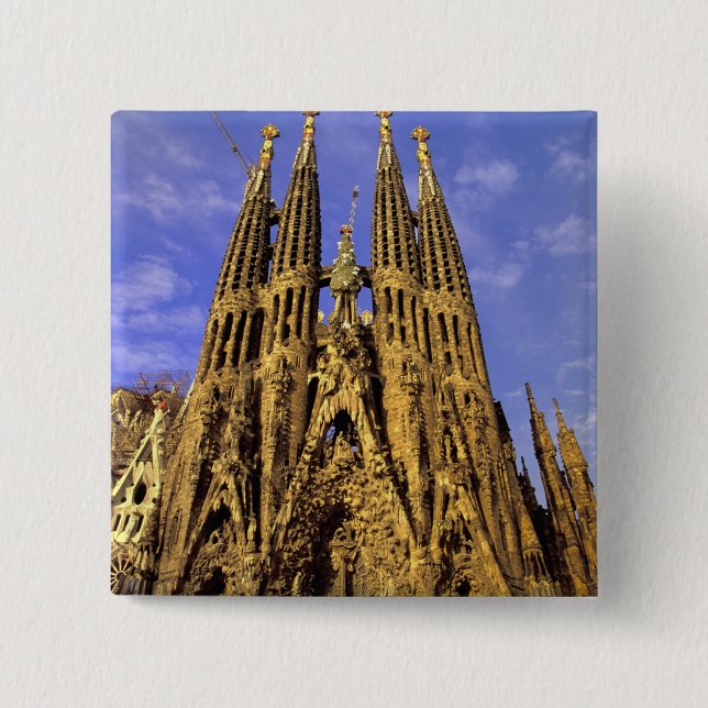 Bóton Quadrado 5.08cm Europa, Espanha, Barcelona, Sagrada Família (Frente)