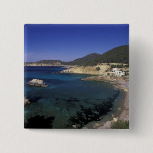 Bóton Quadrado 5.08cm Europa, Espanha, Ilhas Baleares, Ibiza, Cala de