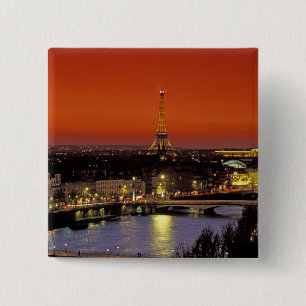 Bóton Quadrado 5.08cm Europa, França, Paris. Vista do pôr do sol da Torr