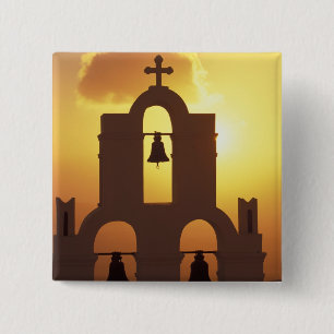 Bóton Quadrado 5.08cm Europa, Grécia, ilhas Cyclades, Santorini,