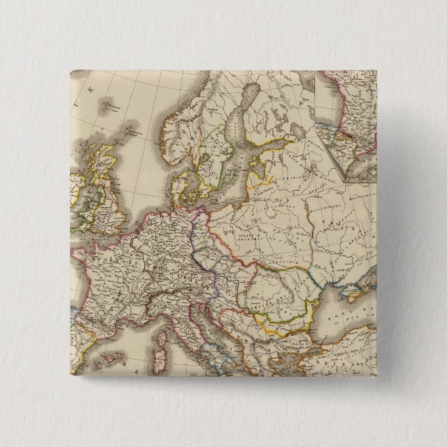 Bóton Quadrado 5.08cm Europa histórica (Frente)