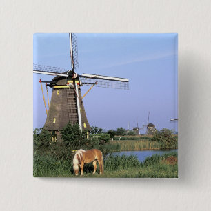 Bóton Quadrado 5.08cm Europa, Holanda, Zuid Holland, Kinderdijk. 2