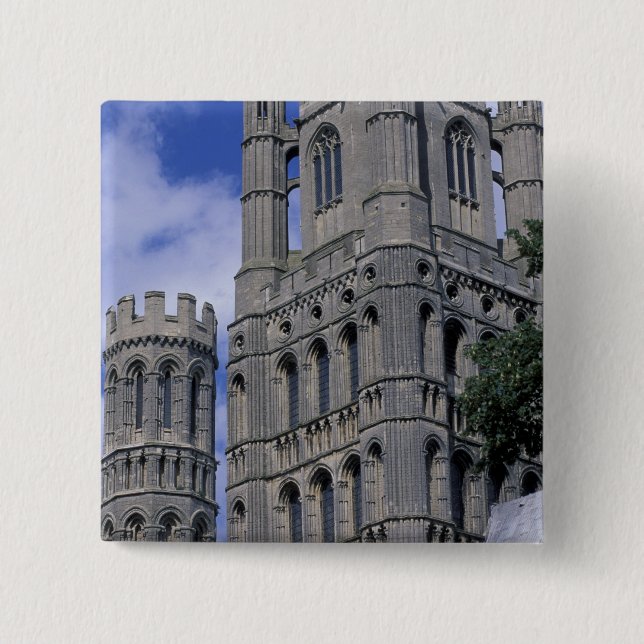 Bóton Quadrado 5.08cm Europa, Inglaterra, Cambridgeshire, Ely. Ely (Frente)