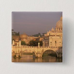 Bóton Quadrado 5.08cm Europa, Itália, Roma, O Vaticano. Basílica San