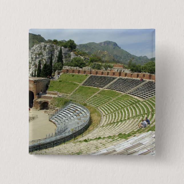 Bóton Quadrado 5.08cm Europa, Itália, Sicília, Taormina. século III (Frente)