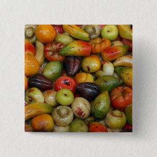 Bóton Quadrado 5.08cm Europa, Itália, Sicília, Taormina. Tradicional