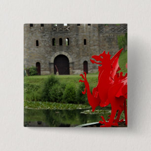 Bóton Quadrado 5.08cm Europa, País de Gales, Cardiff. Castelo de Cardiff