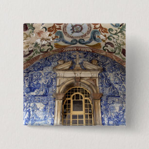 Bóton Quadrado 5.08cm Europa, Portugal, Obidos. Arquitetura colorida