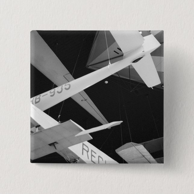 Bóton Quadrado 5.08cm Europa, Suiça, Lucerna. Planador aéreo (Frente)