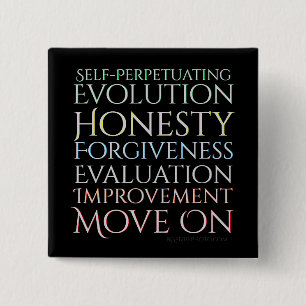 Bóton Quadrado 5.08cm Evolução Autoexecutável As Cinco Chaves