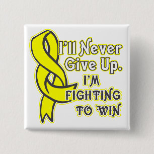 Bóton Quadrado 5.08cm Ewing Sarcoma Cancer Eu nunca vou desistir