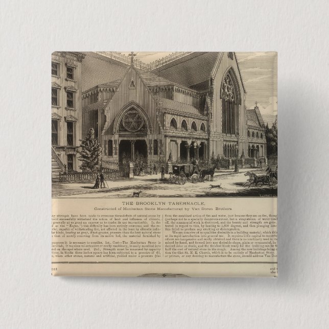 Bóton Quadrado 5.08cm Excelente Brooklyn Tabernacle Built (Frente)