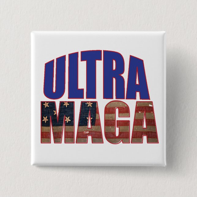 Bóton Quadrado 5.08cm Excelente 💡 suporte do Ultra MAGA Trump nos EUA (Frente)