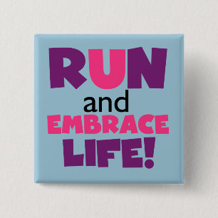 Bóton Quadrado 5.08cm Executar Embrace Life Pink