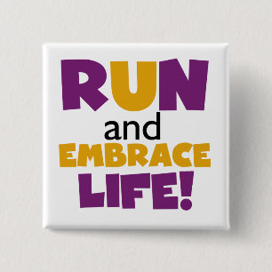 Bóton Quadrado 5.08cm Executar Embrace Life Purple Yellow