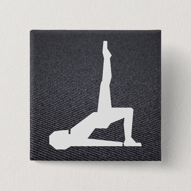 Bóton Quadrado 5.08cm Exercícios fêmeas gráficos (Frente)