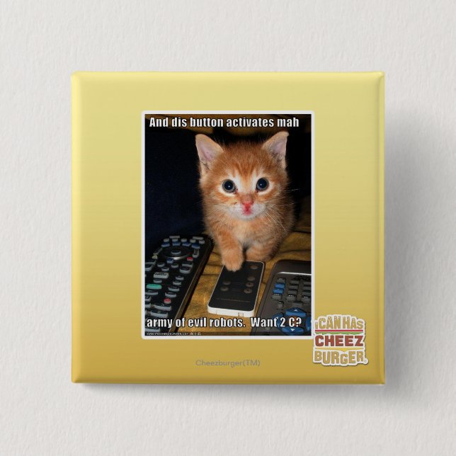 Bóton Quadrado 5.08cm Exército de Robôs Mau (Frente)