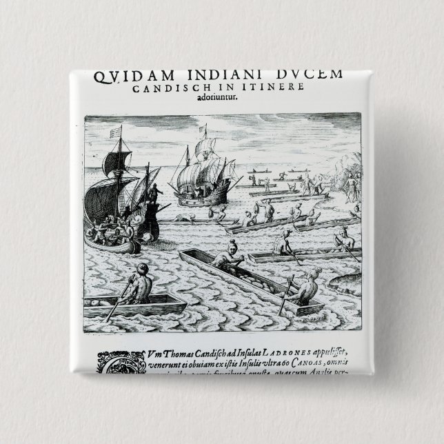 Bóton Quadrado 5.08cm Expedição de Thomas Cavendish (Frente)