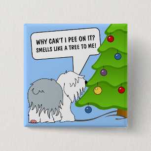 Bóton Quadrado 5.08cm Explique o significado do Natal a seu cão agora!