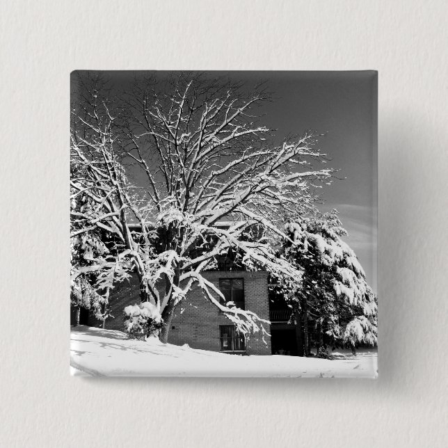 Bóton Quadrado 5.08cm Explosão de inverno B+W (Frente)
