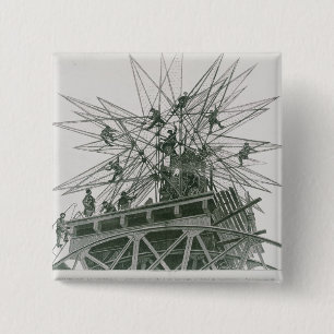 Bóton Quadrado 5.08cm Exposição universal de 1900