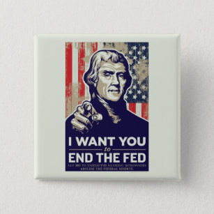 Bóton Quadrado 5.08cm Extremidade de Jefferson o Fed