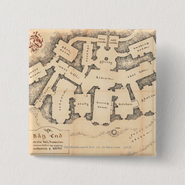 Bóton Quadrado 5.08cm Extremidade do saco (Frente)