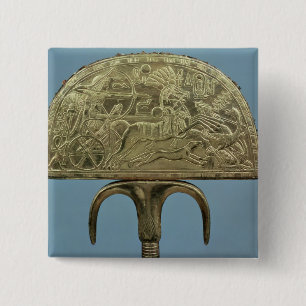 Bóton Quadrado 5.08cm fã da Avestruz-pena do túmulo de