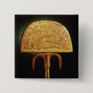 Bóton Quadrado 5.08cm fã da Avestruz-pena, do túmulo de Tutankhamun