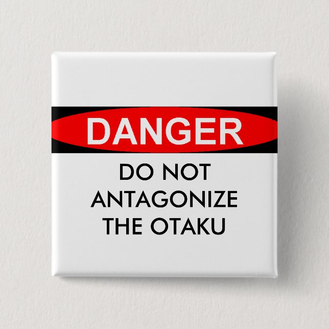 Bóton Quadrado 5.08cm Fã do Anime (Frente)