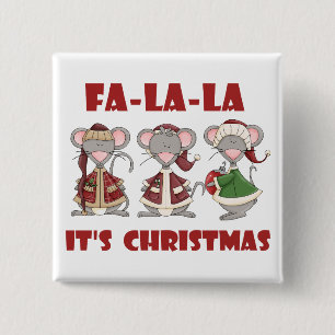 Bóton Quadrado 5.08cm Fa La La Christmas T-shirts e presentes