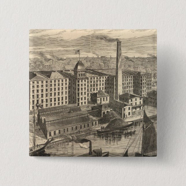 Bóton Quadrado 5.08cm Fabricante de algodão de novo (Frente)