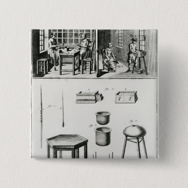 Bóton Quadrado 5.08cm Fabricante dos botões & fabricante do laço (Frente)