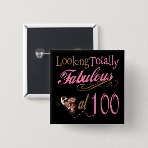 Bóton Quadrado 5.08cm Fabuloso aos 100 anos