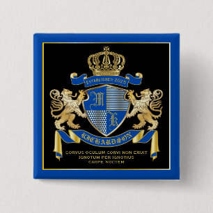 Bóton Quadrado 5.08cm Faça seu próprio Casaco de armas emblema de leã