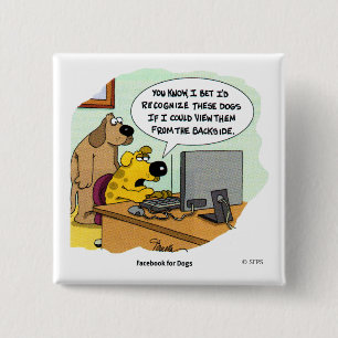 Bóton Quadrado 5.08cm Facebook para cães