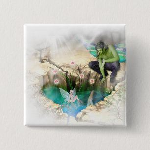 Bóton Quadrado 5.08cm Faerie em Elven Pond Vignette