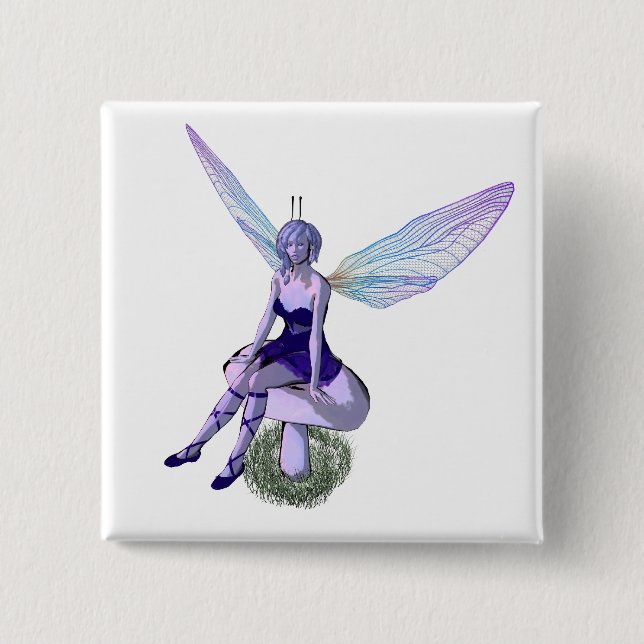 Bóton Quadrado 5.08cm Faery - PIN (Frente)