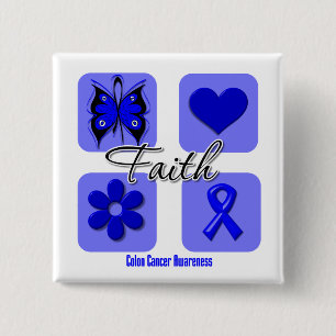 Bóton Quadrado 5.08cm Faith Inspirations Colon Cancer
