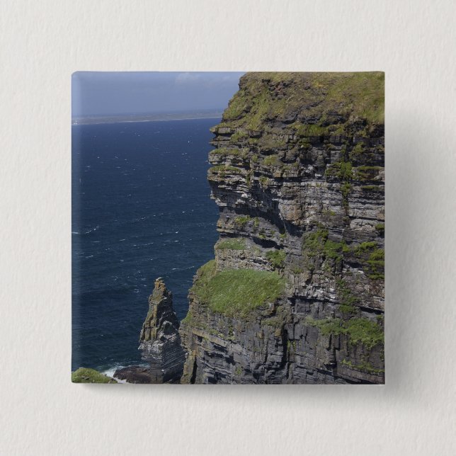 Bóton Quadrado 5.08cm Falésias de Moher e Torre de O'Brien (Frente)