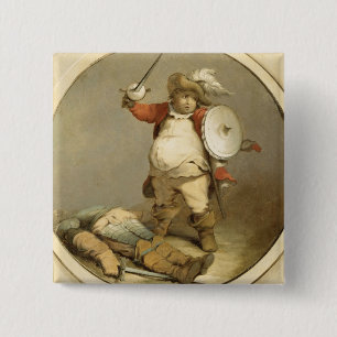 Bóton Quadrado 5.08cm Falstaff com o corpo de Hotspur, c.1786 (óleo