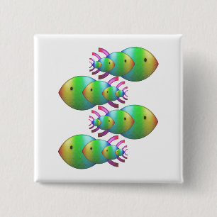 Bóton Quadrado 5.08cm Famílias cristãs do símbolo dos peixes